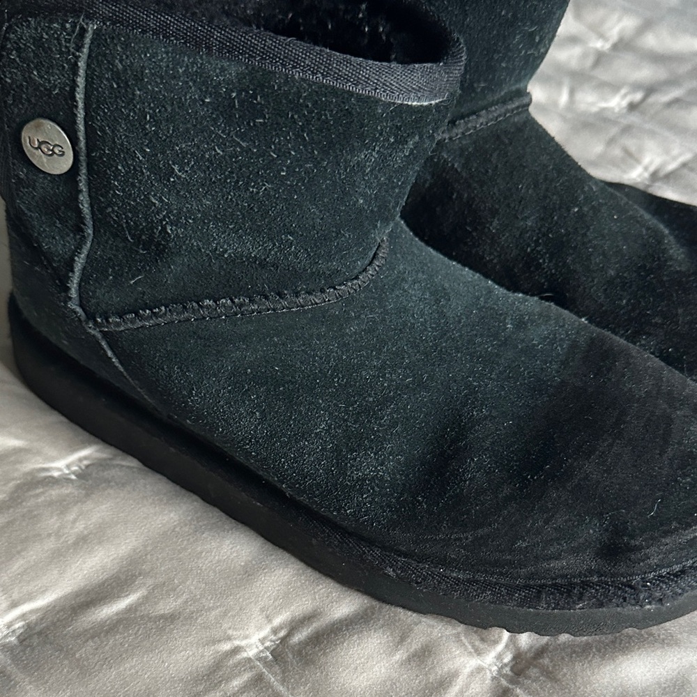 UGG Classic Black Suede Ankle Boots